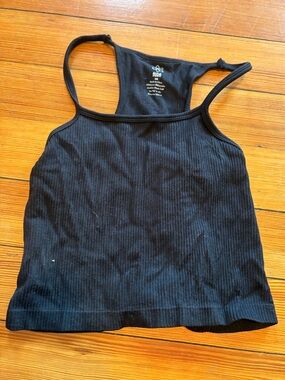 Ribbed Black Tank Top -